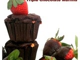 Whole wheat Eggless Triple Chocolate Muffins