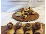 Cannoncini con crema pasticcera alla cannella, zenzero, peperoncino e cioccolato