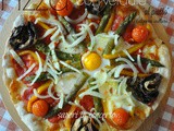 Pizza con verdure  al piatto  doppia cottura