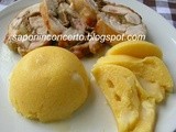 Polenta concia con coniglio ai formaggi di montagna e funghi porcini