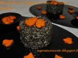 Risotto al nero di seppia con cuori di zucca caramellati