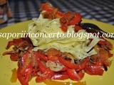 Tagliatelle allo zafferano con peperoni