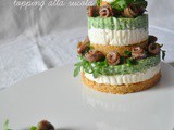  Wedding  cheesecake con acciughe e topping alla rucola