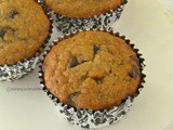 Eggless Banana Choco Chop Muffin