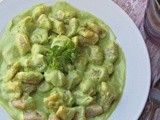 Kartoffel Gnocchi / Potato Gnocchi in Avocado Cilantro Creamy Sauce