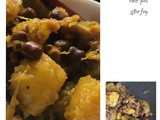 Pumpkin and brown channa poriyal/ pumpkin and brown chick pea stir fry