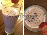 Strawberry milk shake with sabja seeds/basil seeds
