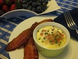 Baked Eggs with Ham, Brie and Chives