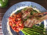 Cilantro Grilled Lamb Chops with Strawberry Cilantro Salsa