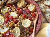 Lemon Roasted Garbanzo Beans with Roasted Garlic, Sundried Tomatoes and Olive Tapenade