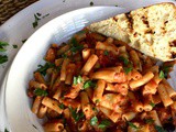 Pasta alla Norma, i.e., Spicy Tomato Eggplant Sauce