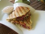 Reuben Quesadilla with homemade thousand islands dressing