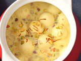 Soft Badam Kesar Rasmalai