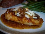 Apricot glazed chicken with almonds