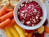 Beet hummus with feta