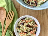 Broccoli stem slaw with cranberries