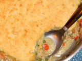 Chicken and biscuit skillet pie