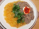 Chinese five-spice pork over spaghetti squash