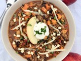 Chipotle turkey, apple, & sweet potato chili