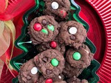 Chocolate holiday mint m&m cookies
