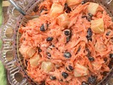 Creamy carrot, raisin, and pineapple salad