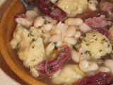 Ham, bean, and rivel soup