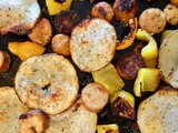 Italian sausage, potato, & pepper sheet pan dinner