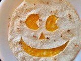 Jack o' Lantern cheese quesadillas