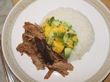 Jerk pork with mango-avocado salsa