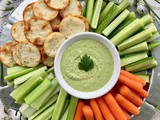 Lemon garlic scape white bean dip