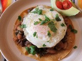 Mexican spiced bean and egg breakfast stacks