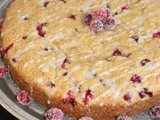 Orange-scented cranberry cake with sugared cranberries