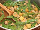 Pineapple chicken and snow peas