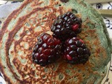 Purple sweet potato and blackberry pancakes