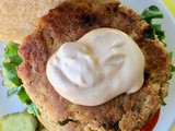 Salmon burgers with lemon-chipotle mayo