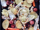 Sheet pan kielbasa, cabbage, & potato dinner