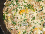 Skillet chicken and summer squash quinoa