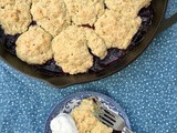 Skillet sourdough blueberry cobbler