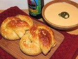 Soft pretzels with cheddar-ale dipping sauce