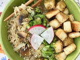 Tofu & mushroom miso ramen bowls