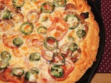 Tomato, bacon, and jalapeno skillet pie