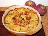 Turnip and Yukon gold potato gratin