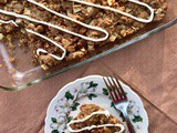 White chocolate and walnut apple snack cake