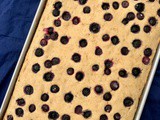 Whole wheat blueberry baked pancake squares
