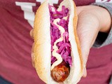 Beer-Braised Brats with Quick Red Sauerkraut