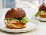 Ranch Chicken Sliders on Pretzel Rolls