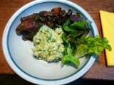 Austerpilze,Champignons,Kartoffelstampf mit Petersilie,Salat,vegetarisch