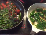 Bärlauch Gnocchi,Grüner Spargel,Pimientos,Tomaten,vegetarisch/vegan