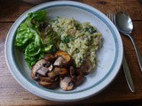 Bärlauchrisotto,Champignon,Salat , vegetarisch