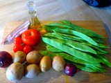 Bohnengemüse,Kartoffel,Quarkspeise